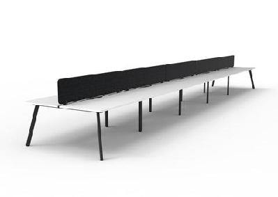 rl eternity double sided workstation with black eco panel screenw1200 x d750 / 10 users / natural white top black satin base