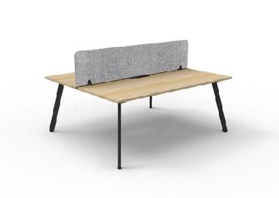rl eternity double sided workstation with grey eco panel screenw1200 x d750 / 2 users / natural oak top black satin base