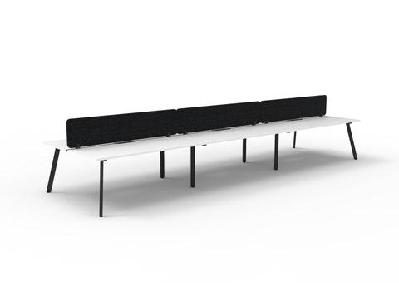 rl eternity double sided workstation with black eco panel screenw1500 x d750 / 6 users / natural white top black satin base