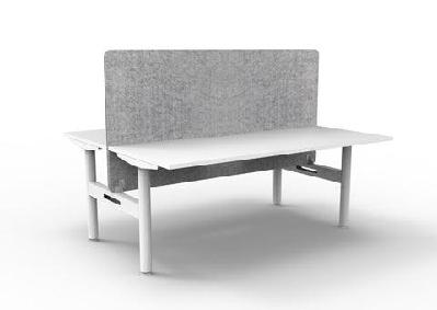 rl halo static back to back 2 user workstation with eco panel screen1500w x 750d / without cable tray / white top white base grey screen