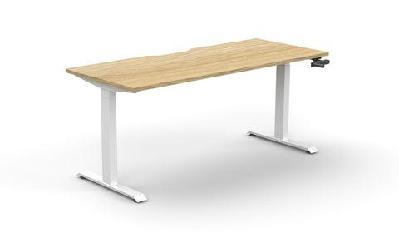 rl boost crank single user manual height adjustable desk w1200 x d750 / natural oak top white satin base