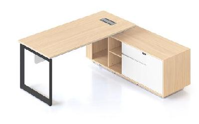 rl casa executive desk with return cabinet black / profile / right 