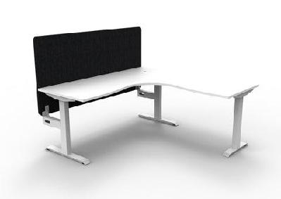 rl boost static corner desk with eco panel screen1800w x 1500w / without cable tray / white top white base black screen