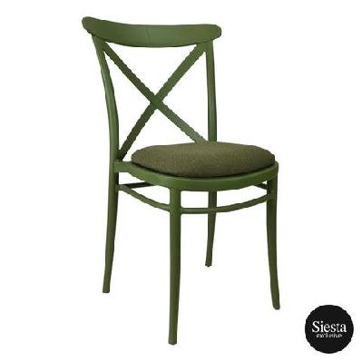 fl cross back hospitality outdoor chair with cushionolive green