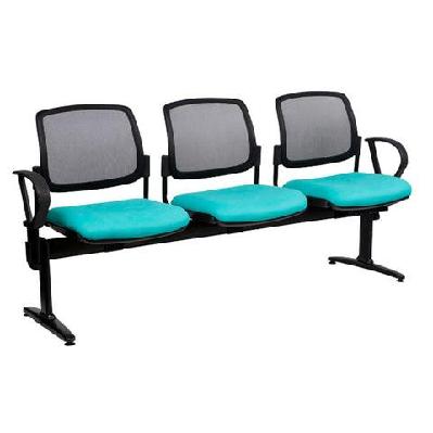 ma dyno 60 fabric upholstered seat and mesh back beam seating3 seater / with arms