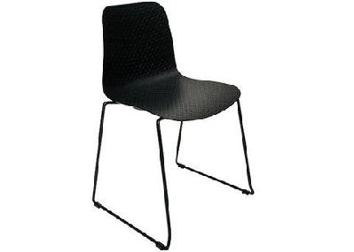 dd emboss stackable sled base outdoor chairblack seat black base