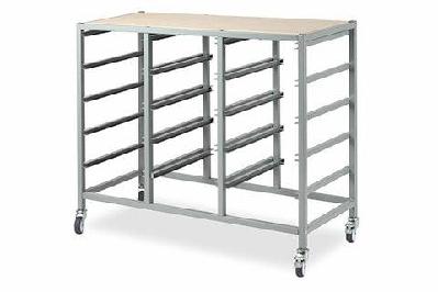 vc mobile storage trolley frame for classroom storage 10 bays / with trays