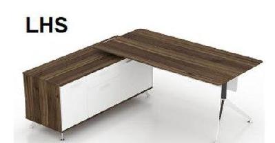 gp potenza executive desk with return 1950 x 1850 x 750mm / virginia walnut / white / lhs 