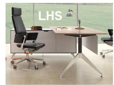 gp potenza executive desk with return2150 x 1850 x 750mm / virginia walnut / white / lhs