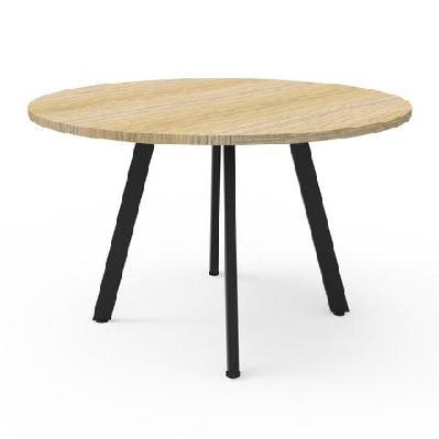 rl eternity round meeting table oak top black base / 1200mm diameter