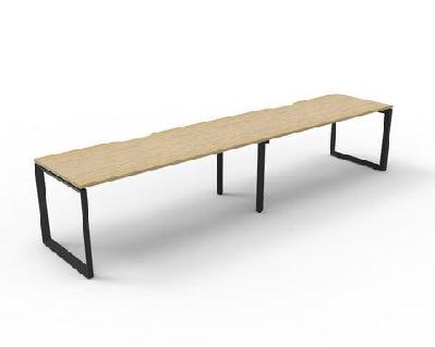 rl infinity single sided loop leg system desk 1200w x 750d / white top white base / 3 person
