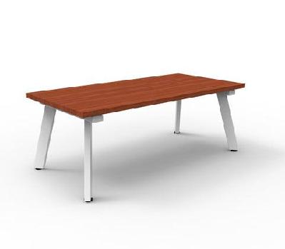 rl eternity metal leg rectangular coffee table white top white base