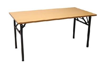 rl rapid black steel frame folding table 1500l x 750d / oak