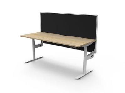 rl halo plus motorized height adjustable desk with shush30 screenw1800 x d750 / oak top white base black screen / without cable tray