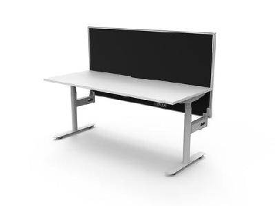 rl halo plus motorized height adjustable desk with shush30 screenw1200 x d750 / white top white base black screen / without cable tray
