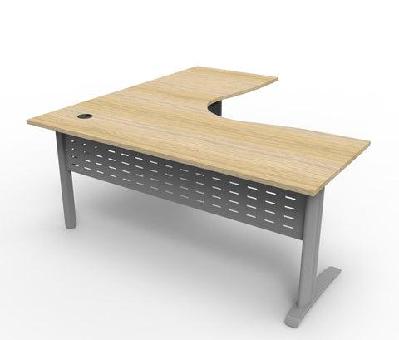 rl deluxe rapid span corner desknatural oak top silver base / 1800w x 1800w
