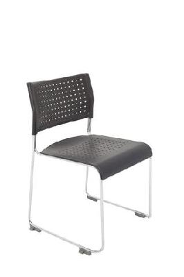 rl wimbledon stackable chrome sled base visitor chair