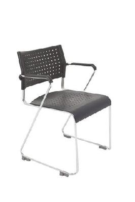 rl wimbledon stackable chrome sled base visitor armchair