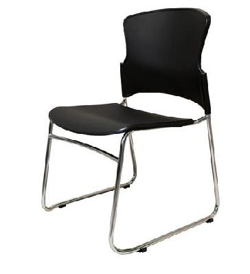 rl zing chrome sled base stackable visitor armchair