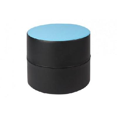 ma fabric upholstered round ottoman navy 