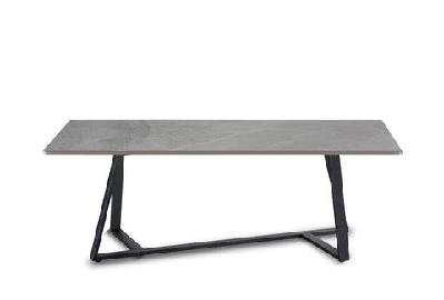 rl piedra grey marble look stone top metal leg coffee table