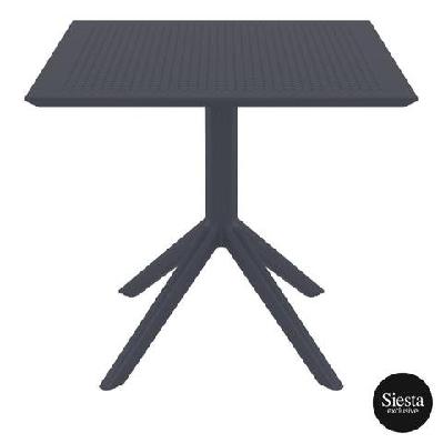 fl sky hospitality square outdoor dining table white / 800w x 800d x 740h 