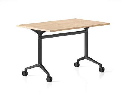 rl typhoon black metal leg flip top portable table 1200l x 600d / natural white