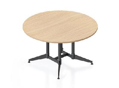 rl typhoon metal base round meeting table - 1500 dia natural white / black with polish aluminium