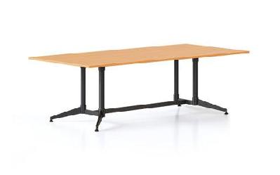 rl typhoon metal frame boardroom table 2400w x 1200d / natural oak aluminium feet