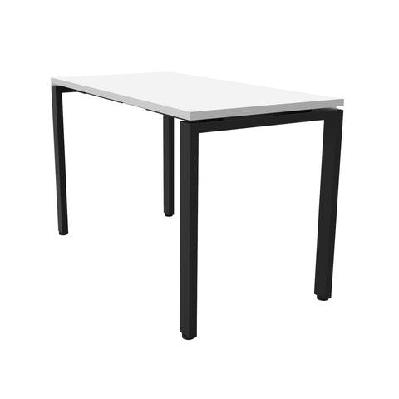 rl deluxe profile steel frame melamine top tablenatural white top black frame / w1200 x d600