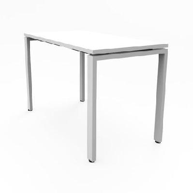 rl deluxe profile steel frame melamine top tablenatural white top white frame / w1200 x d600