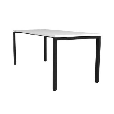 rl deluxe profile steel frame melamine top tablenatural white top black frame / w1800 x d750