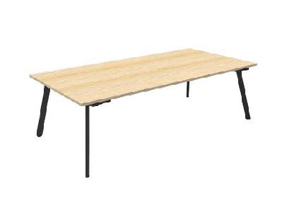 rl eternity metal leg boardroom and meeting table 1500w x 750d / natural oak black base