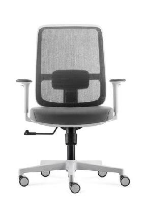 rl lotto medium mesh back operator chairwhite frame grey fabric