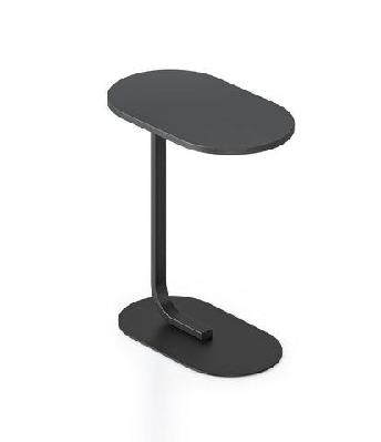 rl selene metal leg oval side table black top black base