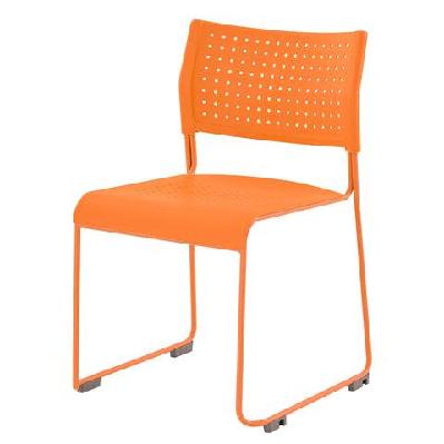 rl wimbledon stackable sled base visitor chair - custom colour orange