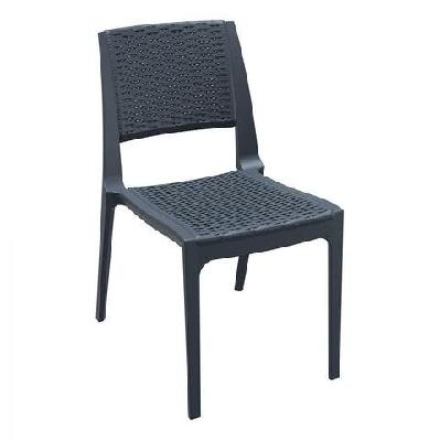 fl verona rattan look hospitality outdoor stackable chair chocolate 