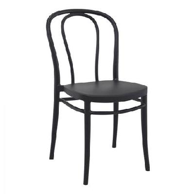 fl victor stackable hospitality outdoor chairblack