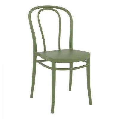 fl victor stackable hospitality outdoor chairolive green