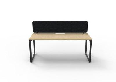 rl infinity loop leg single sided workstation with black eco panel screenw1500 x d750 / oak top black base / 1 user