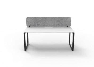 rl infinity loop leg single sided workstation with grey eco panel screenw1200 x d750 / white top black base / 1 user