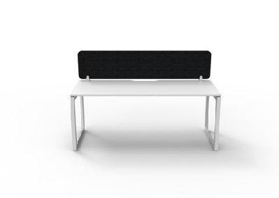 rl infinity loop leg single sided workstation with black eco panel screenw1200 x d750 / white top white base / 1 user