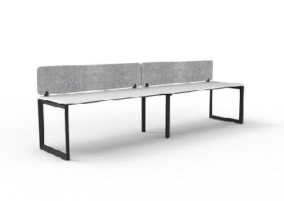 rl infinity loop leg single sided workstation with grey eco panel screenw1200 x d750 / white top black base / 2 users