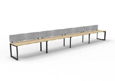 rl infinity loop leg single sided workstation with grey eco panel screenw1200 x d750 / oak top black base / 4 users