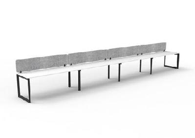 rl infinity loop leg single sided workstation with grey eco panel screenw1200 x d750 / white top black base / 4 users