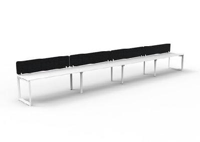 rl infinity loop leg single sided workstation with black eco panel screenw1200 x d750 / white top white base / 4 users