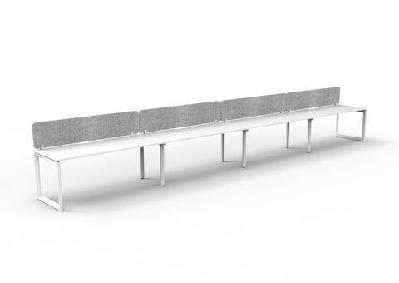 rl infinity loop leg single sided workstation with grey eco panel screenw1200 x d750 / white top white base / 4 users
