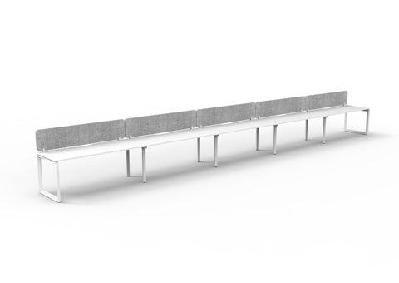 rl infinity loop leg single sided workstation with grey eco panel screenw1200 x d750 / white top white base / 5 users