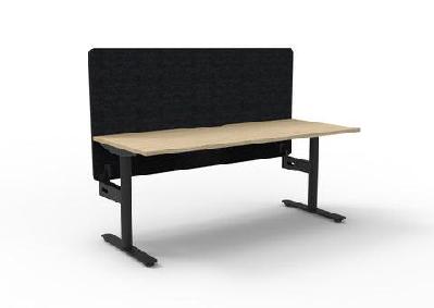rl halo static 1 user workstation with eco panel screen1500w x 750d / without cable tray / oak top black base black screen