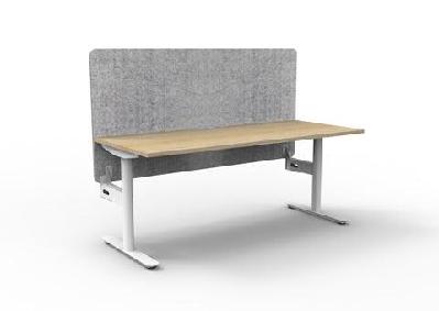 rl halo static 1 user workstation with eco panel screen1500w x 750d / without cable tray / oak top white base grey screen